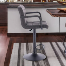 Rafaelo Mobilia Set Of 2 Faux Leather Bar Stools With Foot And Armrest - thumbnail 6