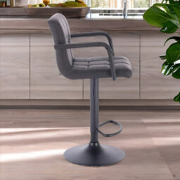 Rafaelo Mobilia Set Of 2 Faux Leather Bar Stools With Foot And Armrest - thumbnail 5