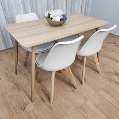 Kosy Koala Wood Dining Table Set With 4 White Chairs Dining Kitchen Furniture Set