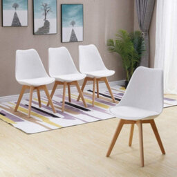 Kosy Koala Wood Dining Table Set With 4 White Chairs Dining Kitchen Furniture Set - thumbnail 7