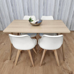 Kosy Koala Wood Dining Table Set With 4 White Chairs Dining Kitchen Furniture Set - thumbnail 2