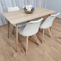Kosy Koala Wood Dining Table Set With 4 White Chairs Dining Kitchen Furniture Set - thumbnail 1