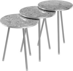 Hygrad Built to Survive Set Of 3 Nesting End Tables Round Wood Stacking Coffee Side Accent Table With Metal Legs - thumbnail 5