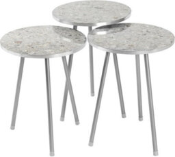 Hygrad Built to Survive Set Of 3 Nesting End Tables Round Wood Stacking Coffee Side Accent Table With Metal Legs - thumbnail 4
