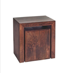Buttercup Farm Toko Dark Mango Cubed Nest Of 2 Tables - Solid Mango Wood - L35 X W51 X H55 Cm - thumbnail 2