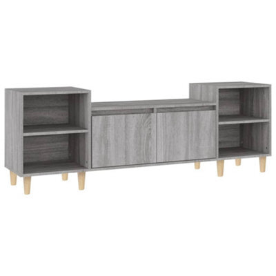 Berkfield Sturdy Tv Cabinet Grey Sonoma 160X35X55 Cm Engineered Wood - image 1
