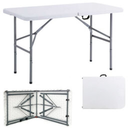 Crystals 4Ft Catering Camping Heavy Duty Folding Trestle Table With 4 Chairs Picnic Bbq Party - thumbnail 4