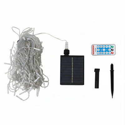 Darphe 10M Solar Powered Led Icicle String Lights With Remote Control,warm Yellow - image 1