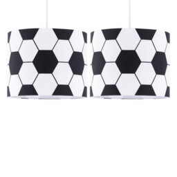 First Choice Lighting Set Of 2 Footie - Black And White Football Pendant Shades - thumbnail 1