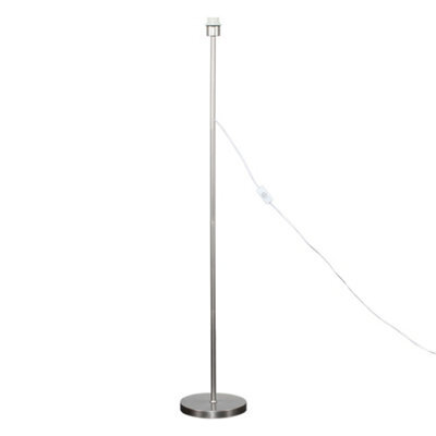 Valuelights Modern Standard Floor Lamp Base In Brushed Chrome Metal Finish - Includes 15W Led Gls Bulb 6500K Cool White - image 1