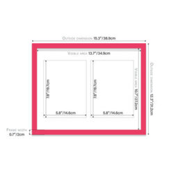 14X11 Inch 2 Opening Photo Collage Frame, Display Two 8X6 Inch Photos, Multi Aperture Family Picture Frame, Bright Pink - thumbnail 4