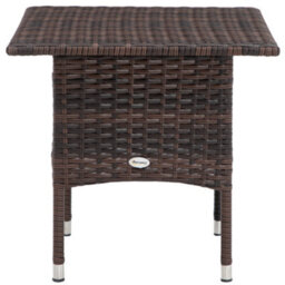 Outsunny Pe Rattan Outdoor Coffee Table, Easy Match Rattan Side Table, Brown - thumbnail 7