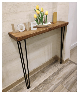 Moderix Rustic Console Table 225mm Hairpin 3R 860mm Medium Oak Length Of 70Cm - image 1
