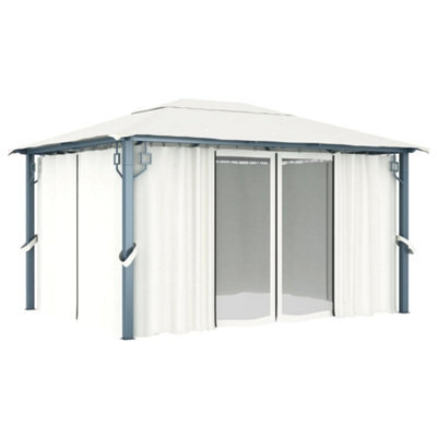 Berkfield Classic Gazebo With Curtain 400 X 300 Cm Cream Aluminium - image 1