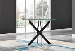 Furniturebox Uk Novara 100Cm Round Black Leg Dining Table & 2 Cappuccino Corona Gold Chairs - thumbnail 3
