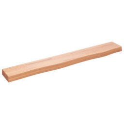 Berkfield Wall Shelf Light Brown 80X10X4 Cm Treated Solid Wood Oak - thumbnail 1