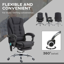 Black High Back Vibration Massage Office Chair With Heat - thumbnail 6