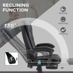 Black High Back Vibration Massage Office Chair With Heat - thumbnail 4