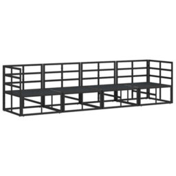 Berkfield Garden Sofa Set With Cushion 4 Pcs Black Aluminium - thumbnail 7