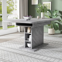 Matteo Grey Extendable Dining Table With Storage, Modern Space-Saving Rectangular Dinner And Coffee Table - thumbnail 3
