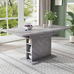 Matteo Grey Extendable Dining Table With Storage, Modern Space-Saving Rectangular Dinner And Coffee Table - thumbnail 2