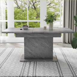 Matteo Grey Extendable Dining Table With Storage, Modern Space-Saving Rectangular Dinner And Coffee Table