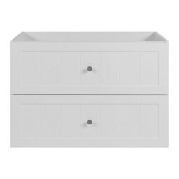 Heze Furniture Gusto Scandi Style 2 Drawer Wall Cabinet Vanity Unit With Worktop 80Cm White - thumbnail 3