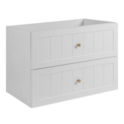 Heze Furniture Gusto Scandi Style 2 Drawer Wall Cabinet Vanity Unit With Worktop 80Cm White - thumbnail 4