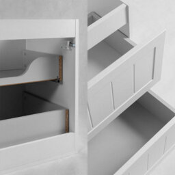 Heze Furniture Gusto Scandi Style 2 Drawer Wall Cabinet Vanity Unit With Worktop 80Cm White - thumbnail 5