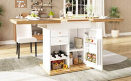 Matteo Extendable Dining Table With Integrated Storage - White (110-140Cm) - thumbnail 6