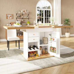 Matteo Extendable Dining Table With Integrated Storage - White (110-140Cm) - thumbnail 3