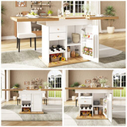 Matteo Extendable Dining Table With Integrated Storage - White (110-140Cm) - thumbnail 1