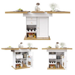 Matteo Extendable Dining Table With Integrated Storage - White (110-140Cm) - thumbnail 8