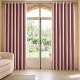 Aspire Homeware Blush Pink Linen 100% Blackout Curtain-Thermal Insulated Eyelet Room Darkening Curtain Pair (W)228Cm X (D)228Cm - thumbnail 9
