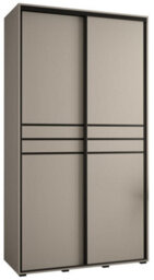 Arte Luxurious Cashmere & Black Sliding Door Wardrobe W140Cm H235Cm D60Cm For Sophisticated Storage - thumbnail 1