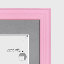 AK Frames 50X20Cm Pastel Pink Classic Multi Photo Frame With Mid Grey Mount - Holds 4 Apertures (4X) 6X4 Photos - thumbnail 7