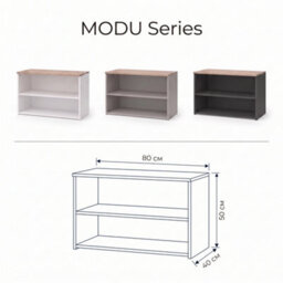 Shefa Line Modu Open Storage Unit 80 Cm, Graphite/wotan Oak - thumbnail 4