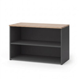 Shefa Line Modu Open Storage Unit 80 Cm, Graphite/wotan Oak - thumbnail 1