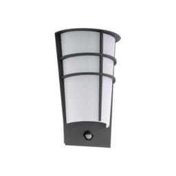 Eglo Breganzo 1 Grey And White Metal And Plastic Ip44 Integrated Led Outdoor Wall Light With Sensor, (W) 19Cm