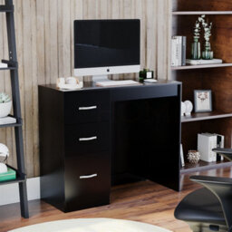 Black Modern Dressing Table Desk Dresser Makeup Wooden Bedroom Furniture - thumbnail 3
