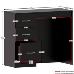 Black Modern Dressing Table Desk Dresser Makeup Wooden Bedroom Furniture - thumbnail 2