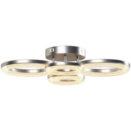 Homcom Modern 4-Ring Flush Mount Ceiling Light, Led Ceiling Light, Silver - thumbnail 2