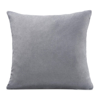 Luxury Living Plain Velvet Chenille Cushion Silver - image 1