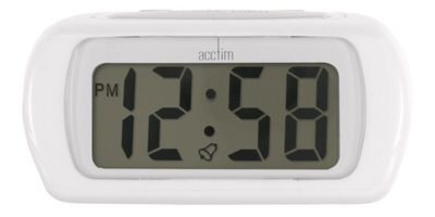 Acctim 12342 Auric Digital Alarm Clock, Large Lcd Display White - image 1