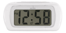 Acctim 12342 Auric Digital Alarm Clock, Large Lcd Display White