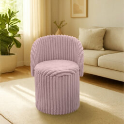 Gaveno Cavailia 3-In-1 Harp Ribbed Ottoman Storage Stool Elegant Pink Multipurpose Seat, Footrest & Hidden Storage Solution For Living Room - thumbnail 1