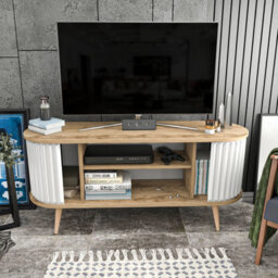 Decorotika Stor Tv Stand Tv Unit For Tvs Up To 60 Inch Oak And White - thumbnail 4