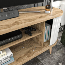 Decorotika Stor Tv Stand Tv Unit For Tvs Up To 60 Inch Oak And White - thumbnail 6