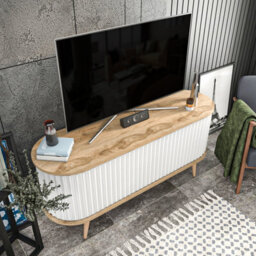 Decorotika Stor Tv Stand Tv Unit For Tvs Up To 60 Inch Oak And White - thumbnail 3