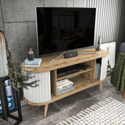 Decorotika Stor Tv Stand Tv Unit For Tvs Up To 60 Inch Oak And White - thumbnail 5